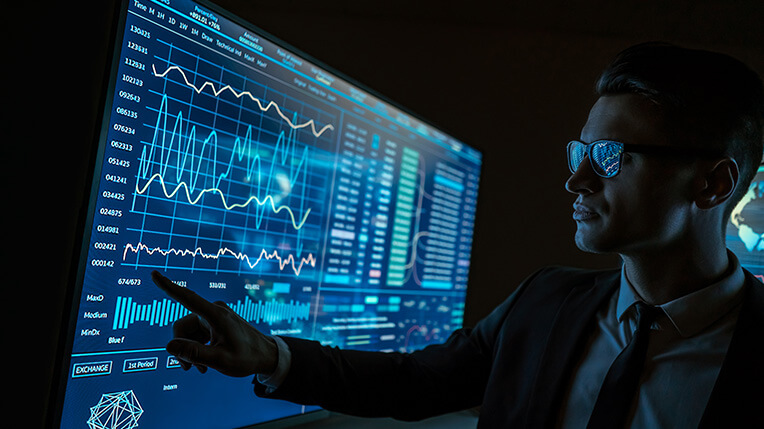 information data shown on a screen